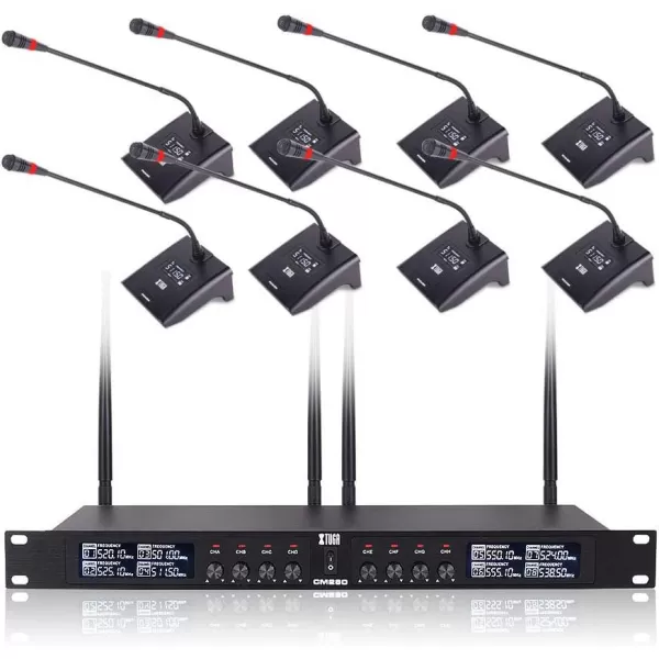 Xtuga CM280 UHF 8 Channels Gooseneck Microphone System