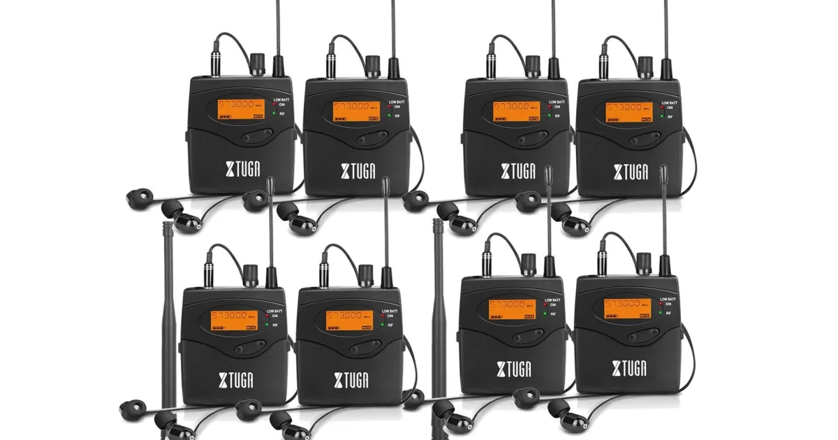  IEM1200 Wireless in Ear Monitor System 2 Channel 2/4 Bodypack  Monitoreo con auriculares tipo inalámbrico utilizado para escenario o  estudio (4 bodypacks) : Instrumentos Musicales