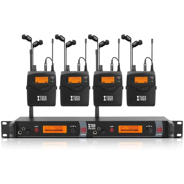 Xtuga RW2080 - 4 Bodypacks Best Affordable In Ear Monitor System