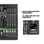 XTUGA MRV122FX 12 Channels Audio Mixer Sound board