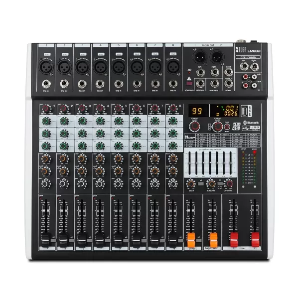 XTUGA LM80D Professional Audio Mixer 8 Channels Audio Music Mixer Mixing Console With Bluetooth USB