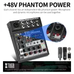 XTUGA TG5 5 Channel Audio Mixer Portable Mini Sound Mixing Console with USB