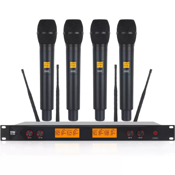 Xtuga A400 4-Channel UHF Wireless Microphone System