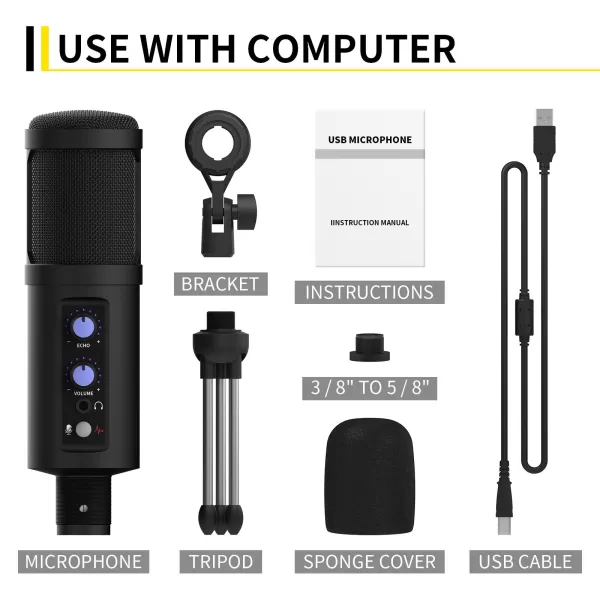 Xtuga BM990 Type C & USB Condenser Microphone