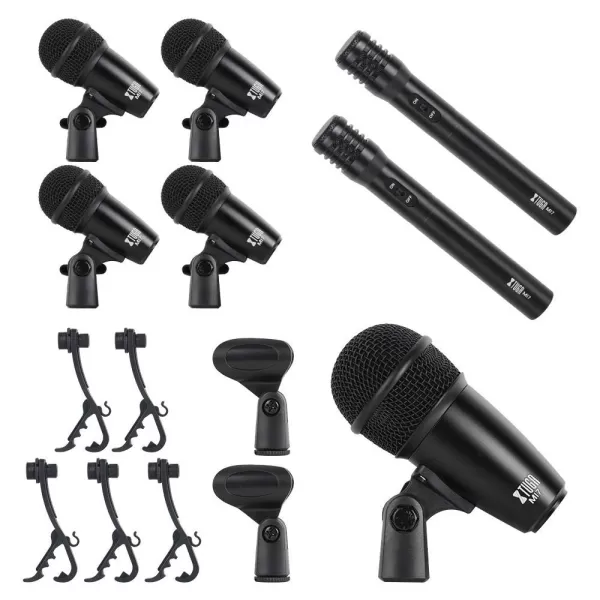 XTUGA MI7 7-Piece Wired Dynamic Drum Mic Kit All Metal